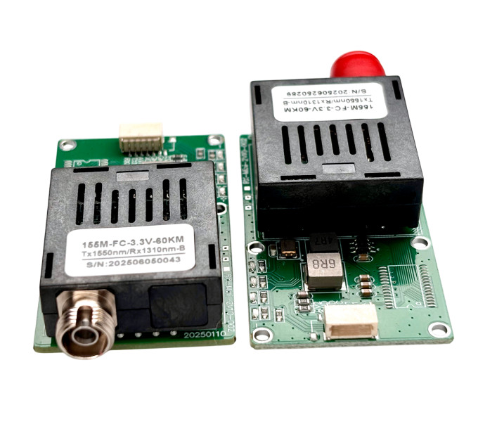 Приёмник FPV RX 155M-FC-3.3V, оптоволоконный модуль 60 км 3.3 V  медиаконвертер 