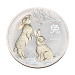 Серебряная монета 1$ Год Кролика 1oz 2023 с позолотой