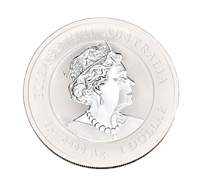Серебряная монета 1$ Год Кролика 1oz 2023 с позолотой