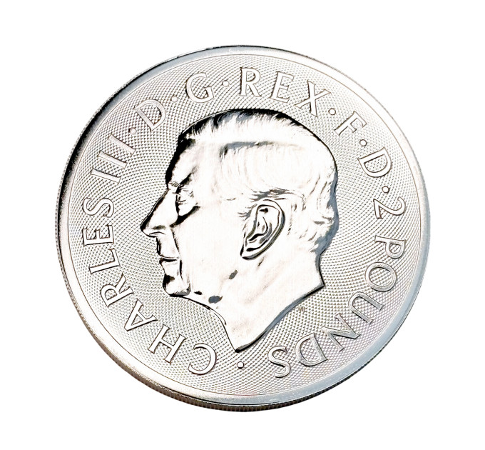 Серебряная монета £2 “Лев и Орёл” 1oz 2025 – коллекционная