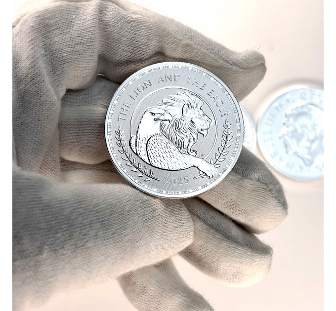 Серебряная монета £2 “Лев и Орёл” 1oz 2025 – коллекционная