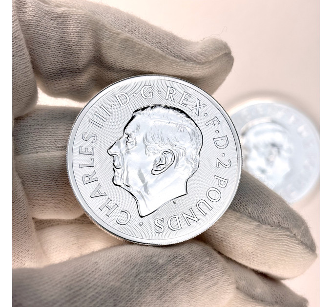 Серебряная монета £2 “Лев и Орёл” 1oz 2025 – коллекционная