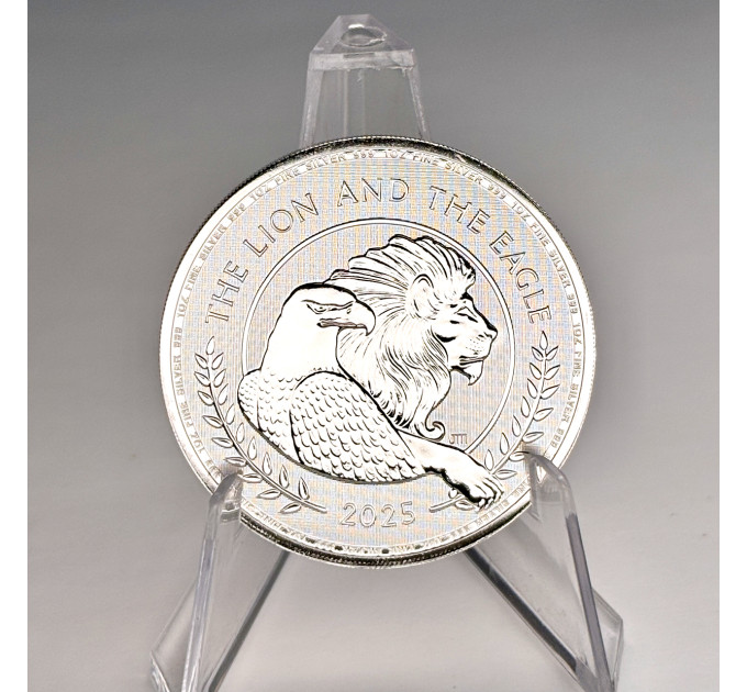 Серебряная монета £2 “Лев и Орёл” 1oz 2025 – коллекционная