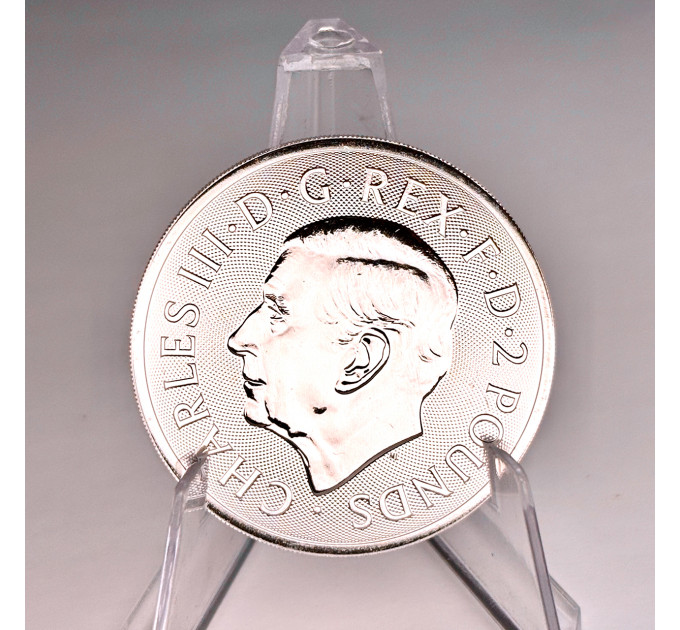 Серебряная монета £2 “Лев и Орёл” 1oz 2025 – коллекционная
