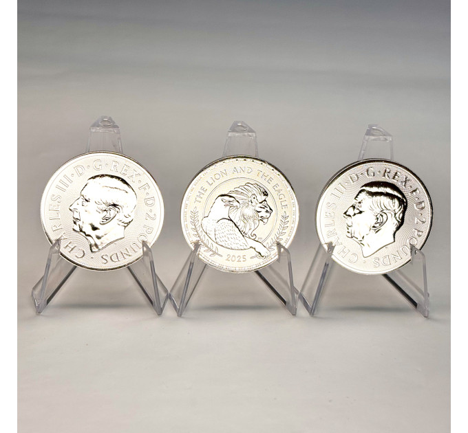 Серебряная монета £2 “Лев и Орёл” 1oz 2025 – коллекционная