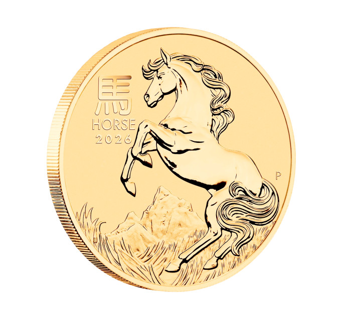 Золотая монета 15 $ “Год Лошади” 1/10 oz 2026 Австралия Lunar III