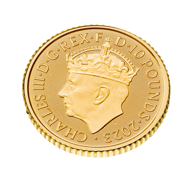 Золотая монета £10 «Коронация Его Величества короля Чарльза III» 1/10 унции 2023