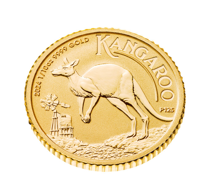 Золотая монета 15 $ «Кенгуру» 1/10 oz 2024 Австралия