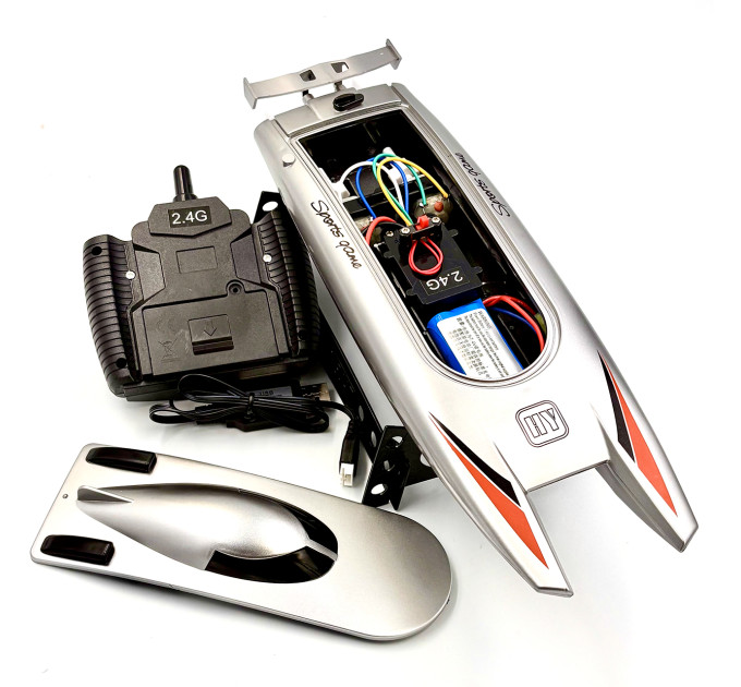 Радиоуправляемый катер Vile Toys 805 Racing Boat, 2.4 ГГц, серый