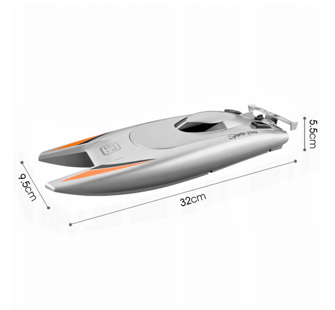 Радиоуправляемый катер Vile Toys 805 Racing Boat, 2.4 ГГц, серый