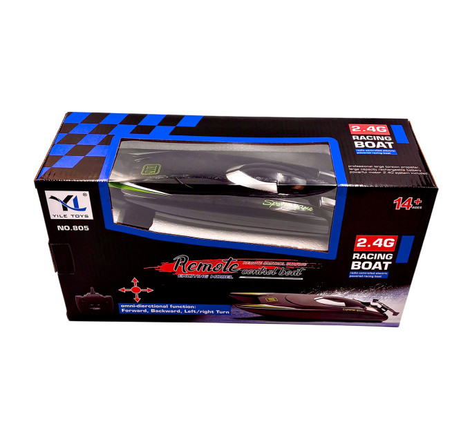 Радиоуправляемый катер Vile Toys 805 Racing Boat, 2.4 ГГц, чёрный