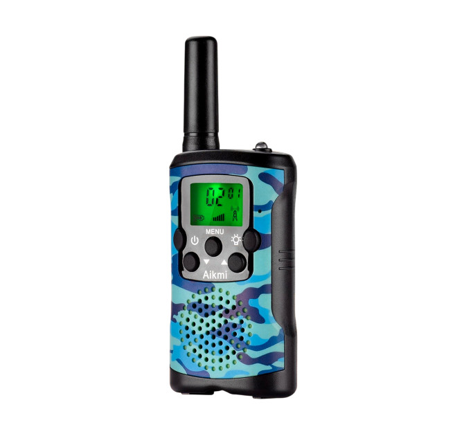 Детские рации Aikmi Kids Walkie Talkie 6 км — набор 2 шт | дальность до 6 км, режим VOX, 22 канала, синий камуфляж