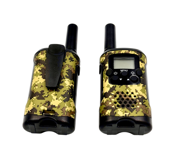 Детские рации Aikmi Kids Walkie Talkie 6 км — набор 2 шт | дальность до 6 км, режим VOX, 22 канала, зелёный камуфляж