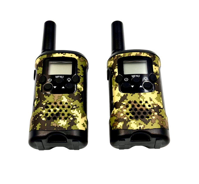 Детские рации Aikmi Kids Walkie Talkie 6 км — набор 2 шт | дальность до 6 км, режим VOX, 22 канала, зелёный камуфляж