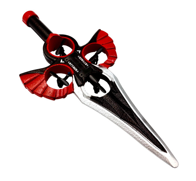 Летающий меч RC Flying Sword 2025 — радиоуправляемый дрон с LED, управлением жестами и пультом, трюки 360°, 3 скорости, красный