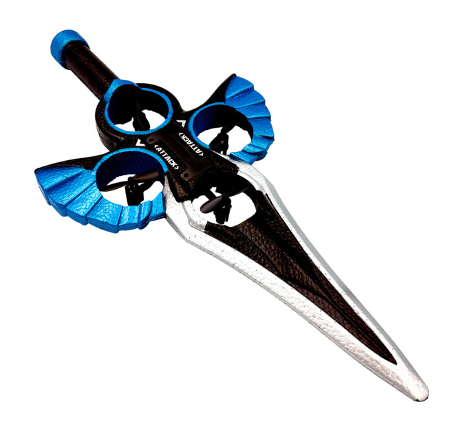 Летающий меч RC Flying Sword 2025 — радиоуправляемый дрон с LED-подсветкой, управлением жестами и пультом, трюки 360°, 3 скорости, синий