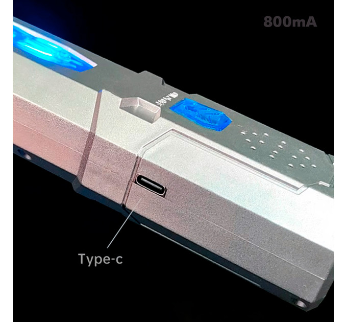 Световой меч RGB BauTech 2в1 — телескопический лазерный меч со звуком и подсветкой для детей и взрослых, зарядка Type-C