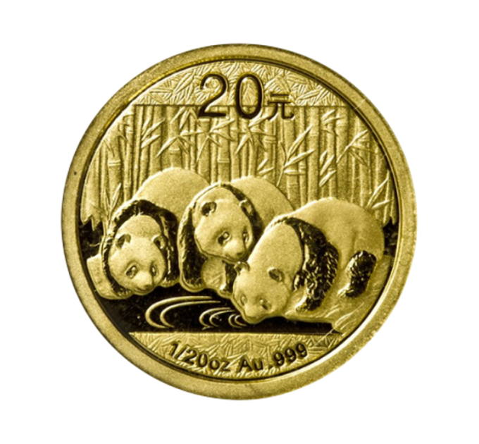 China 2013 Gold Panda 1/20 oz – инвестиционная золотая монета 20 Yuan, проба .999