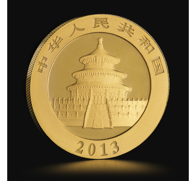 Золотая монета 1/10 унции «Chinese Gold Panda» 2013 — коллекционная и инвестиционная монета 100 юаней