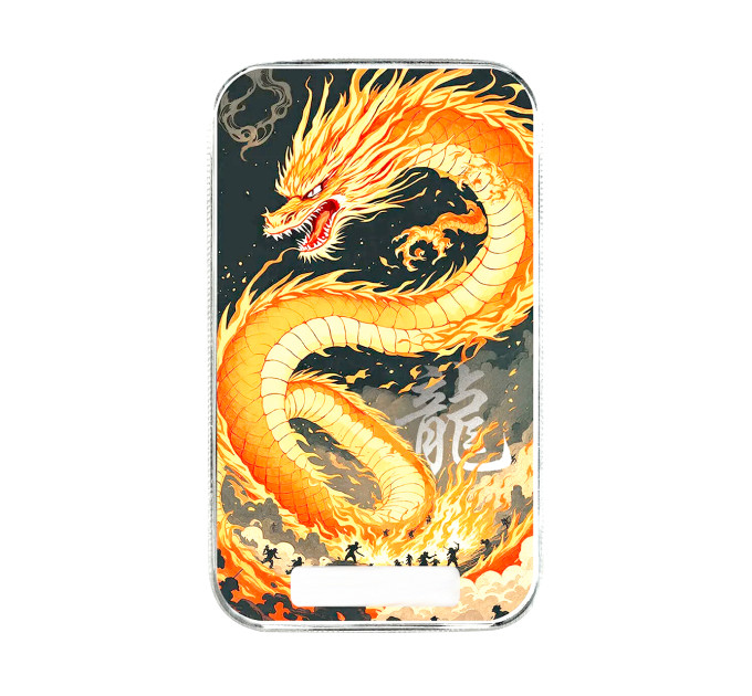 Цветной серебряный слиток Dragon Huǒyàn 1oz 2025 США — коллекционный и инвестиционный актив