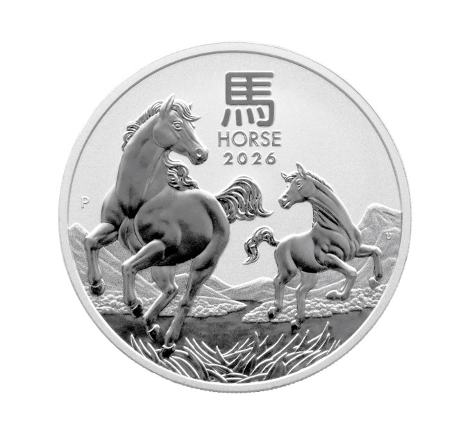Серебряная монета 50¢ Year of the Horse ½ oz 2026 Австралия — коллекционная и инвестиционная монета