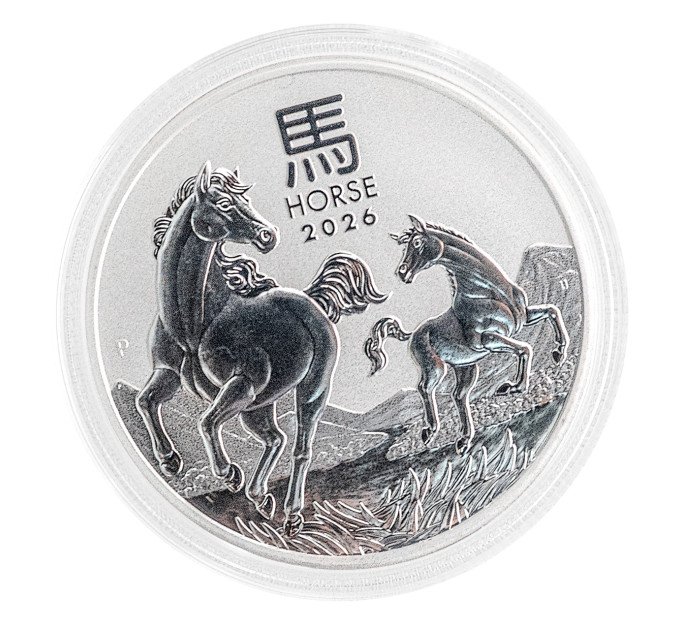 Серебряная монета 50¢ Year of the Horse ½ oz 2026 Австралия — коллекционная и инвестиционная монета