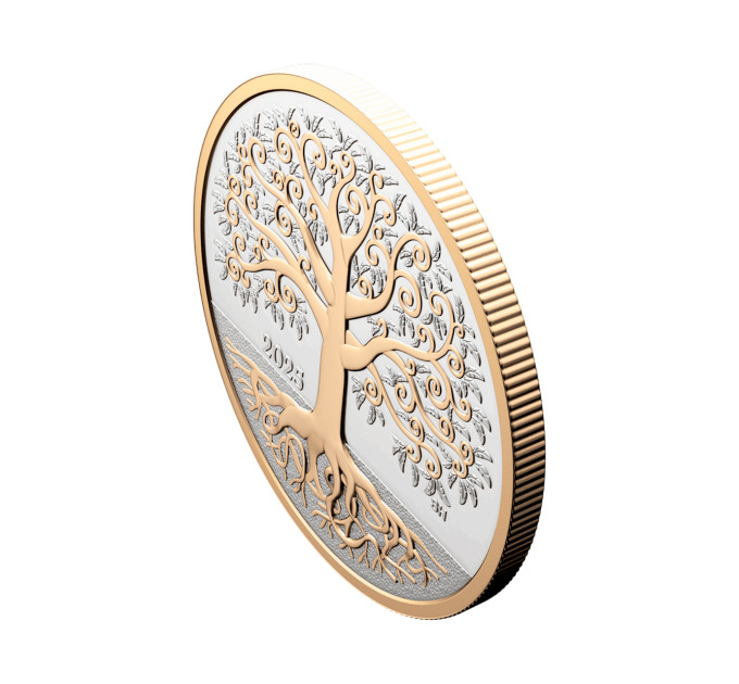 Серебряная монета Canada Tree of Life ½ oz 2025 — серебро .9999 с позолотой, номинал 10$, Royal Canadian Mint