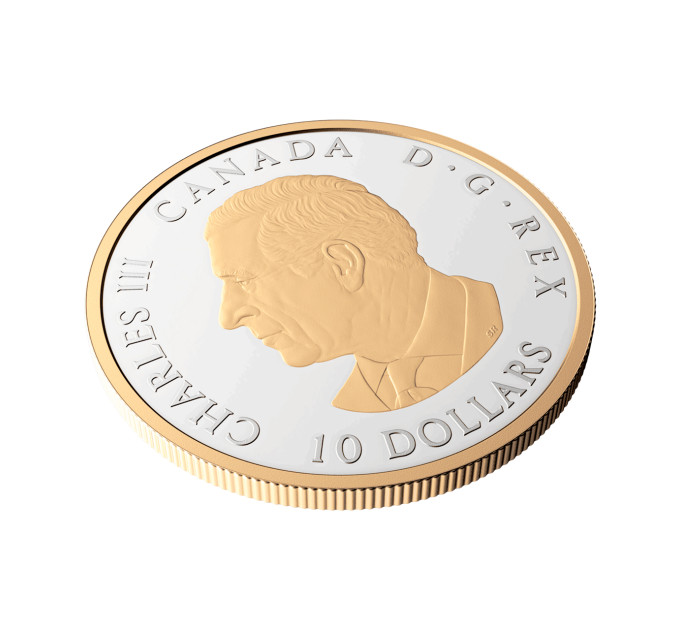Серебряная монета Canada Tree of Life ½ oz 2025 — серебро .9999 с позолотой, номинал 10$, Royal Canadian Mint
