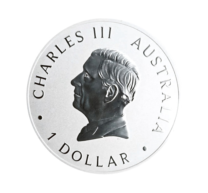 Серебряная монета 1$ «Emu» 2025, 1 унция серебра .9999, Australia Perth Mint, коллекционная, тираж 30 000