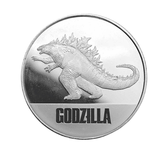 Серебряная монета Godzilla 2$ 2021 — 1 унция Ag .999, коллекционная монета Ниуэ
