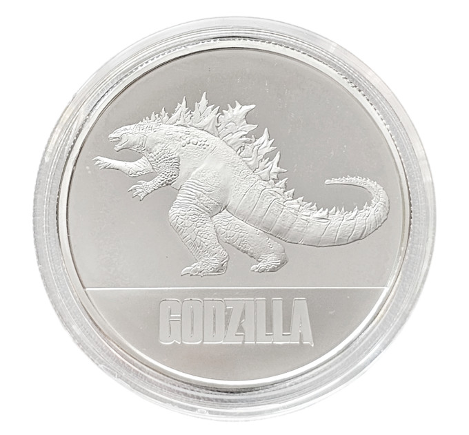 Серебряная монета Godzilla 2$ 2021 — 1 унция Ag .999, коллекционная монета Ниуэ