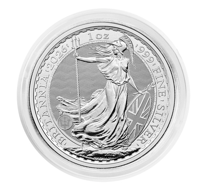 Серебряная монета 2£ Britannia 1oz 2026 Великобритания — коллекционная и инвестиционная монета