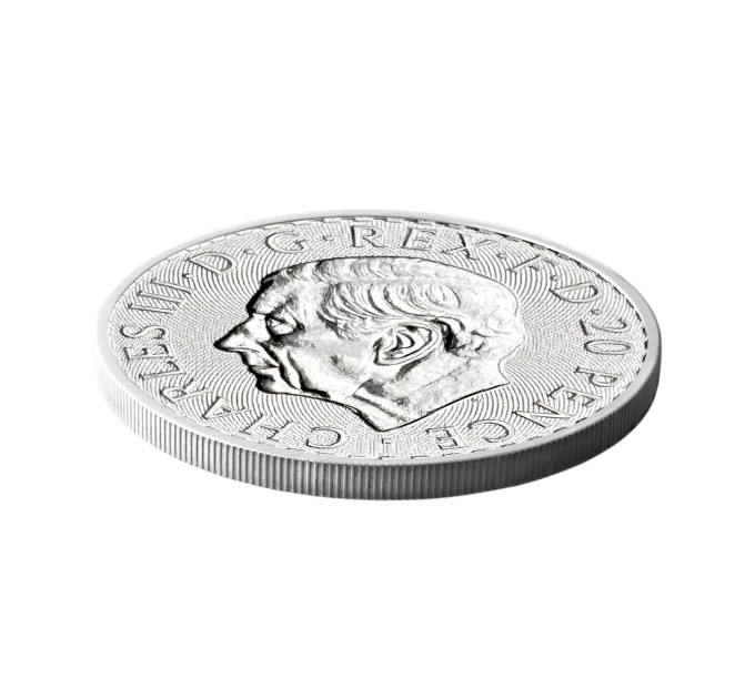 Серебряная монета 20 pence Britannia 1/10 oz 2026 Великобритания — коллекционная и инвестиционная монета