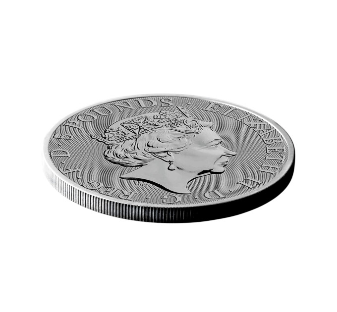 Позолоченная серебряная монета 5£ The Lion of England 2oz 2022 — коллекционная и инвестиционная