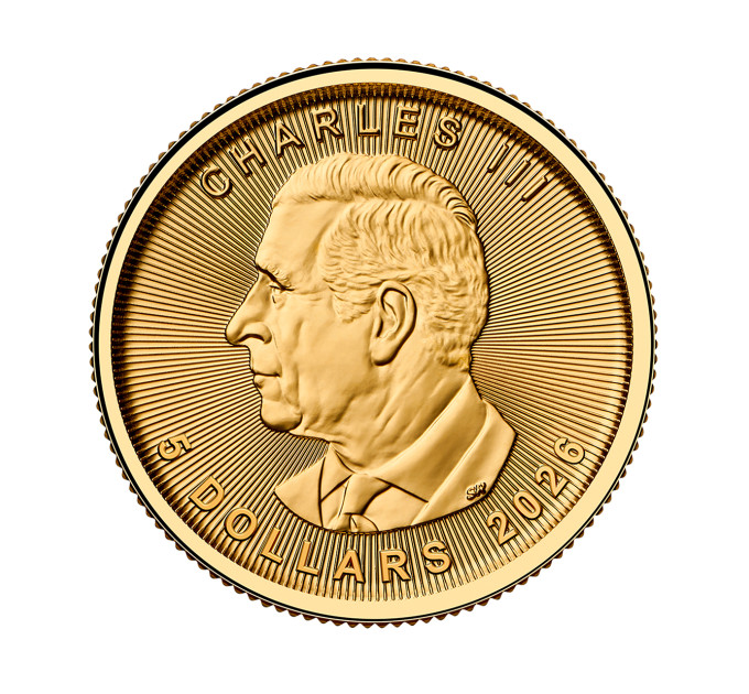 Золотая монета 5$ Кленовый Лист 1/10 oz 2026 Канада — коллекционная и инвестиционная монета