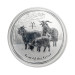 Серебряная монета 1 доллар Year of the Goat 2015 года из Австралии весом 1 унция. 