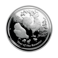 Серебряная монета 1$ Year of the Rooster 1oz 2017 Австралия
