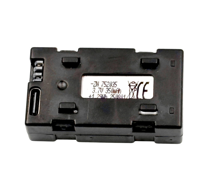 Перезаряжаемый Li-Po аккумулятор 752035 3.7V 350mAh с Type-C и SM female 2-pin для электроники