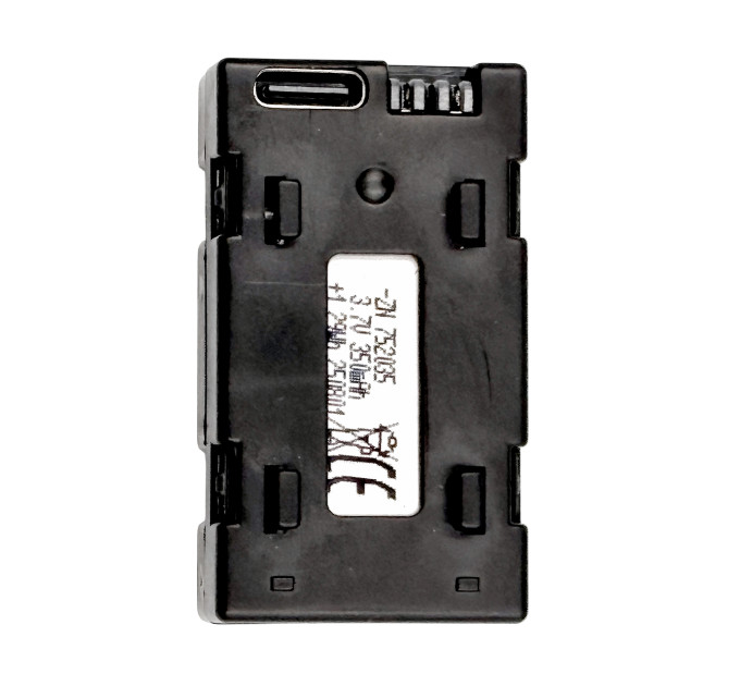 Перезаряжаемый Li-Po аккумулятор 752035 3.7V 350mAh с Type-C и SM female 2-pin для электроники