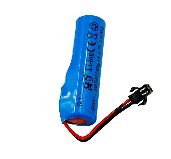Аккумулятор Li-ion 18650 3.7V 1200mAh с разъёмом SM 2-pin для игрушек и техники