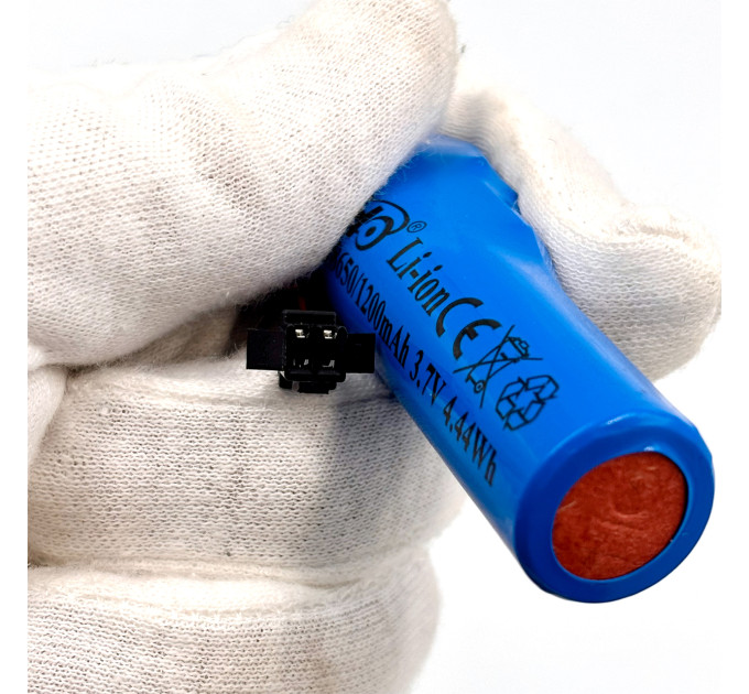 Аккумулятор Li-ion 18650 3.7V 1200mAh с разъёмом SM 2-pin для игрушек и техники