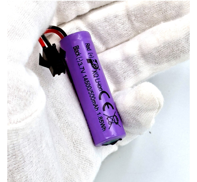 Аккумулятор Li-ion 14500 3.7V 500mAh SM 2-pin для радиоуправляемых игрушек