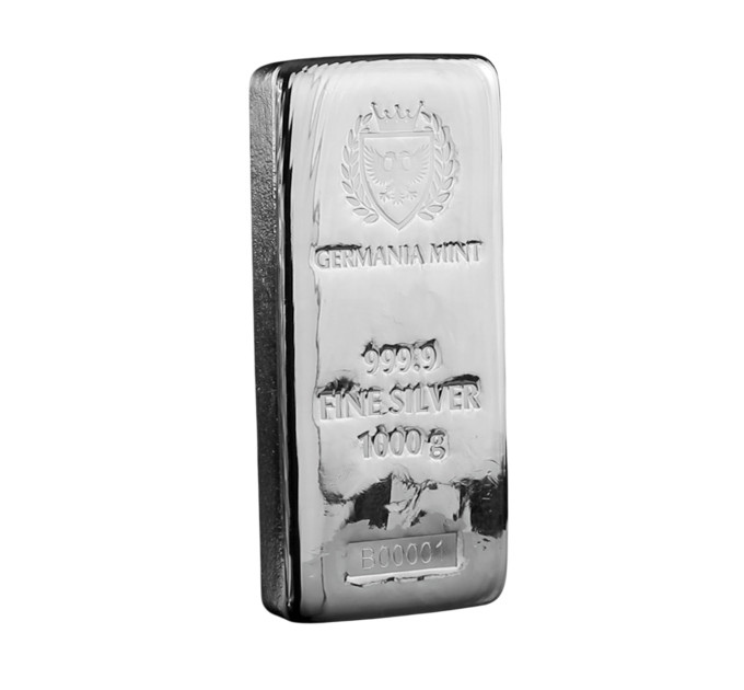 Серебряный слиток Germania Mint 1 кг .9999 с защитной голограммой.