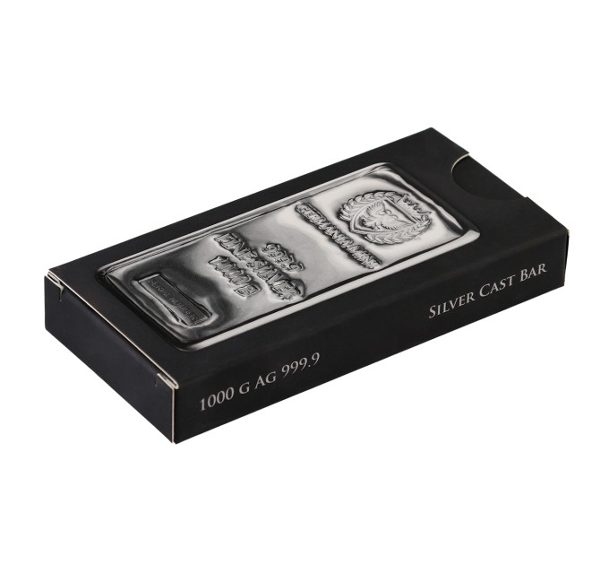 Серебряный слиток Germania Mint 1 кг .9999 с защитной голограммой.