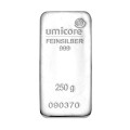 Серебряный слиток UMICORE 250 г .999 — инвестиционное серебро банковского стандарта