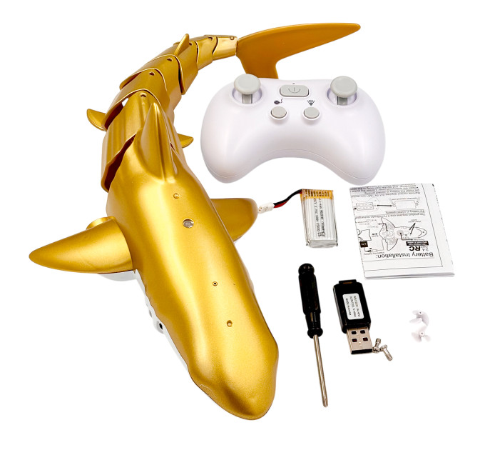 Радиоуправляемая игрушка RC Shark 2.4GHz 1:18 — интерактивная акула для воды и суши