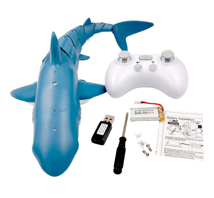 Радиоуправляемая игрушка RC Shark 2.4GHz 1:18 — интерактивная акула для воды и суши