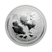 Серебряная монета 50¢ Lunar II 2017 «Год Петуха» — Австралия, 1/2 унции