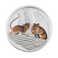 Цветная серебряная монета «Year of the Mouse» 2020, 50¢, 1/2 унции Ag 999
