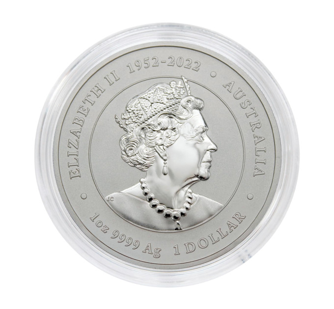 Серебряная монета «Год Дракона» 2024, 1$ 1 унция Ag 999 Perth Mint